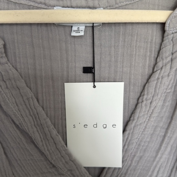 edge Gray Ribbed Blouse - Picture 3 of 5